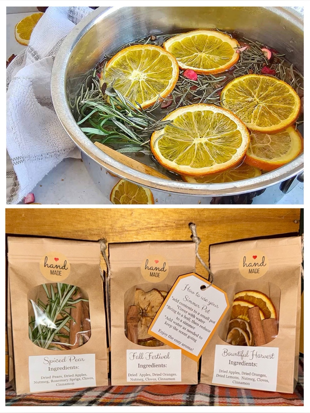 (6) Simmer Pot blends - fall scents -handmade - non toxic- all natural -pet safe